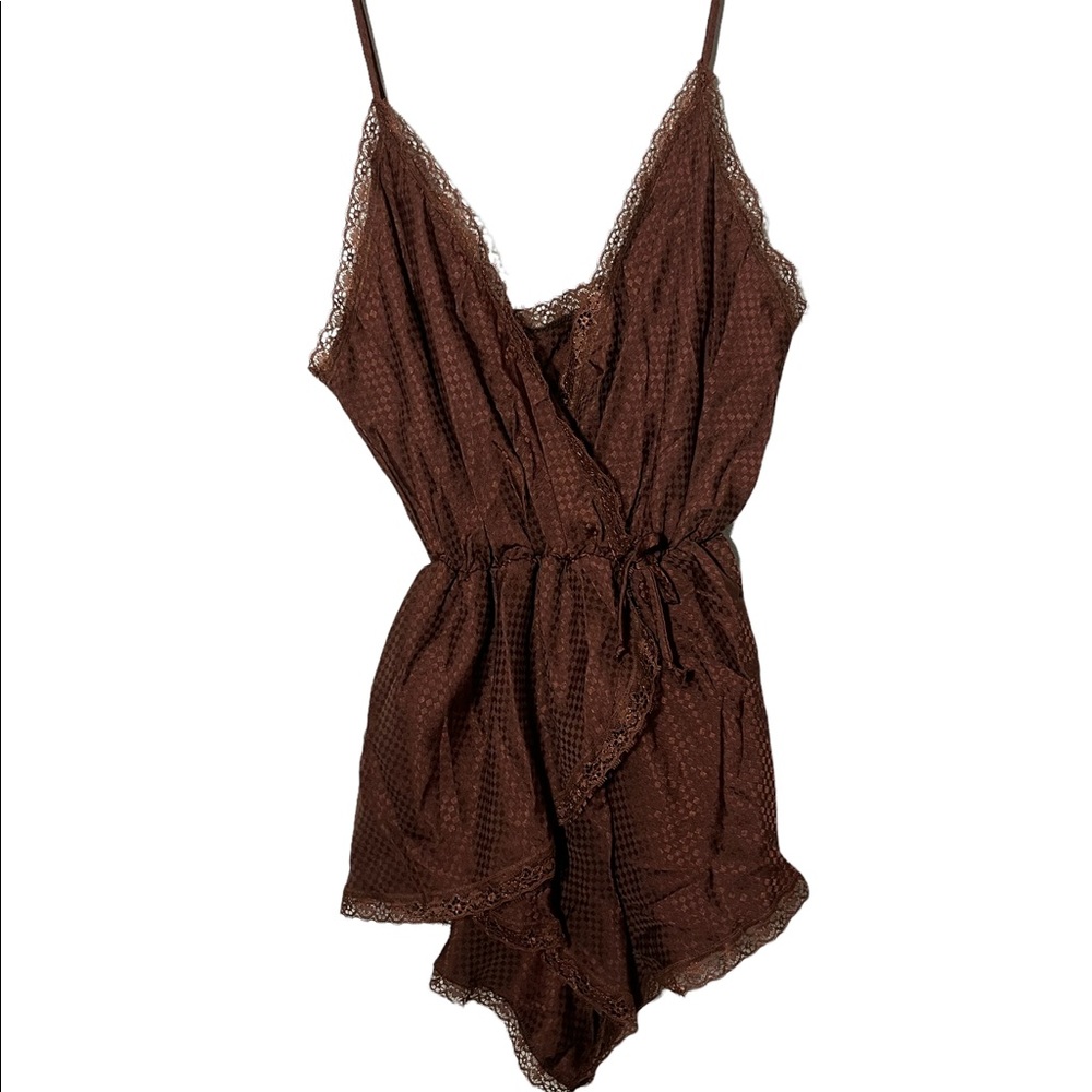 Vintage Flair union made neglige chocolate brown